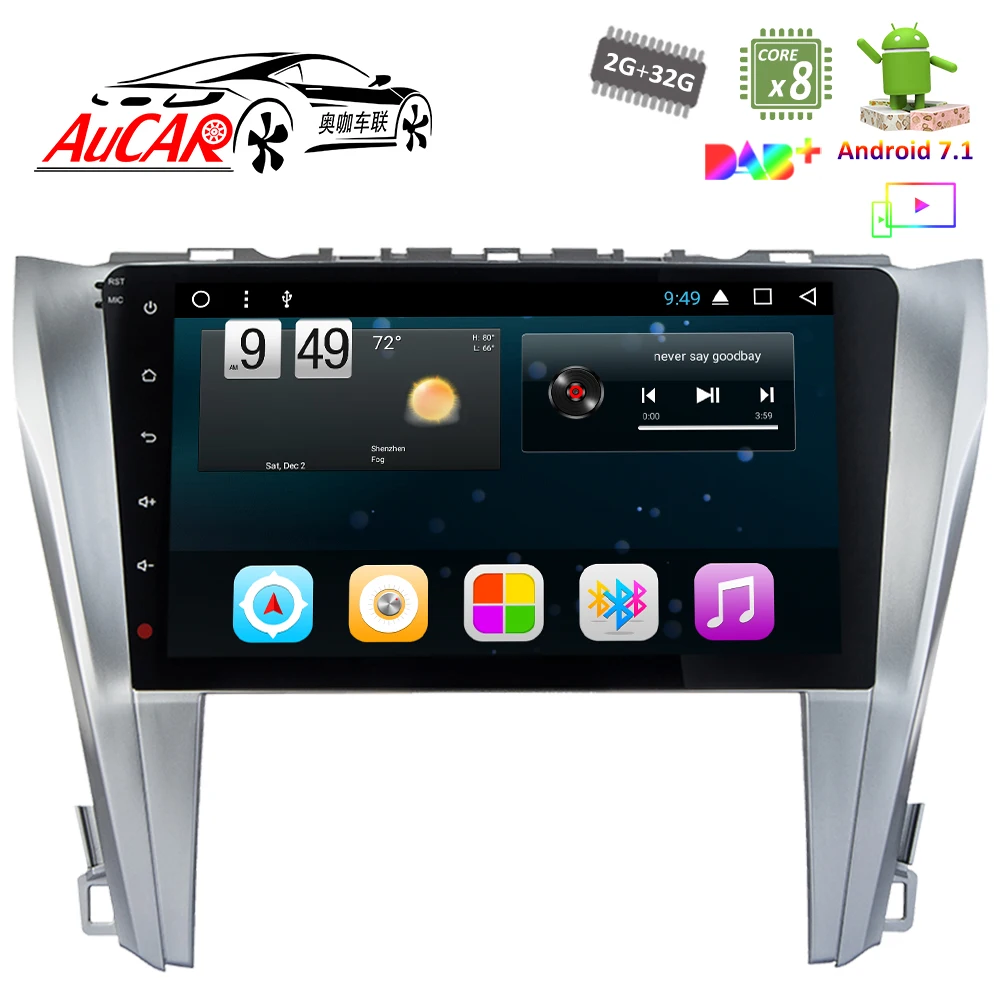 Android 7 1 10 дюймов Автомобильный dvd-плеер для Toyota Camry 2015-2017 Восьмиядерный 1024*600 радио с