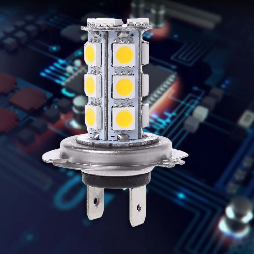 12 В Стайлинг автомобиля H7 теплый белый 18-SMD светодиодный автомобильная лампа для