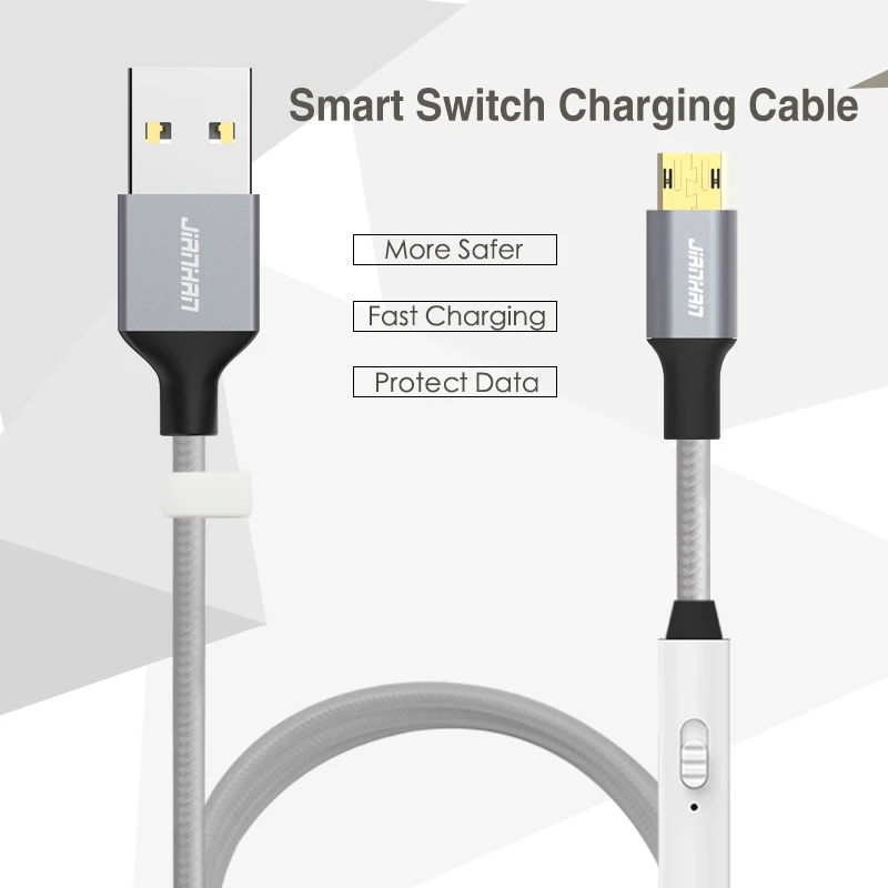 Двусторонний кабель Micro USB с переключателем включения и выключения для передачи