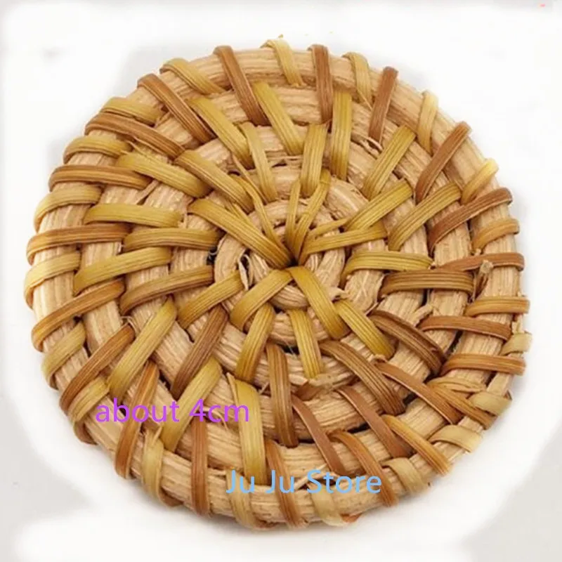Модные DIY Деревянные соломенное плетение Ротанговые аксессуары круглой формы