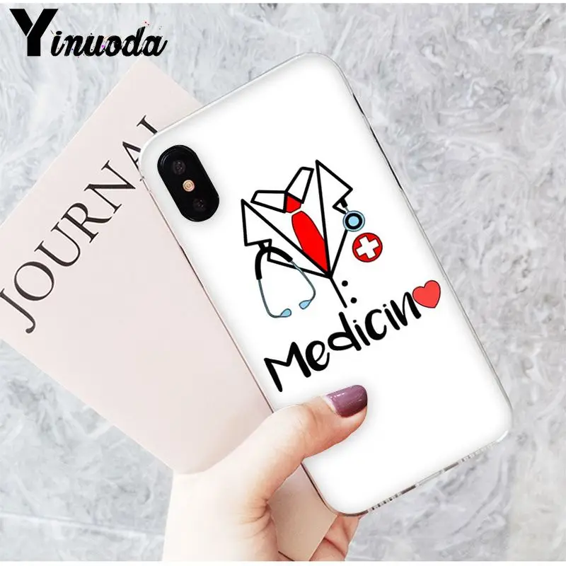 Yinuoda медсестры &quotмедицина&quot Сердце чехол для сотового телефона Apple iPhone 8 7 6 6S Plus X