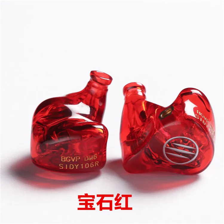 Ruby red Новые BGVP DM6 Индивидуальные 5BA Наушники Audiophile HIFI Мониторы В Ухо Балансными Арматурными 6N 8 Ядерный Кабель Водонепрони - Цвет: Ruby red