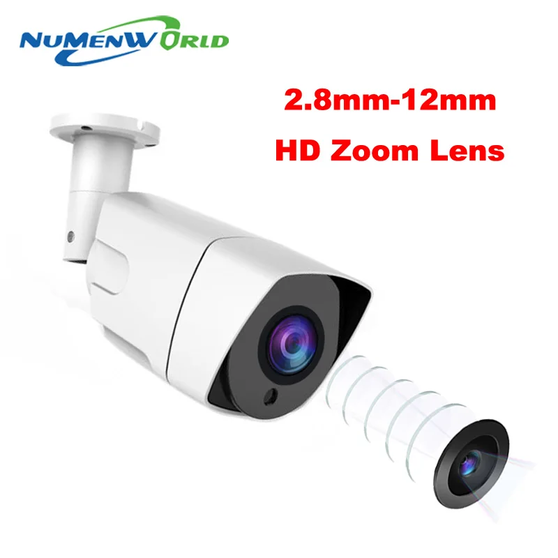 Numenworld H.265 4X Auto Zoom 2.8mm-12mm Motorized Lens IP Camera 5MP IR Bullet Outdoor Security 42PCS LED Xmeye | Безопасность и