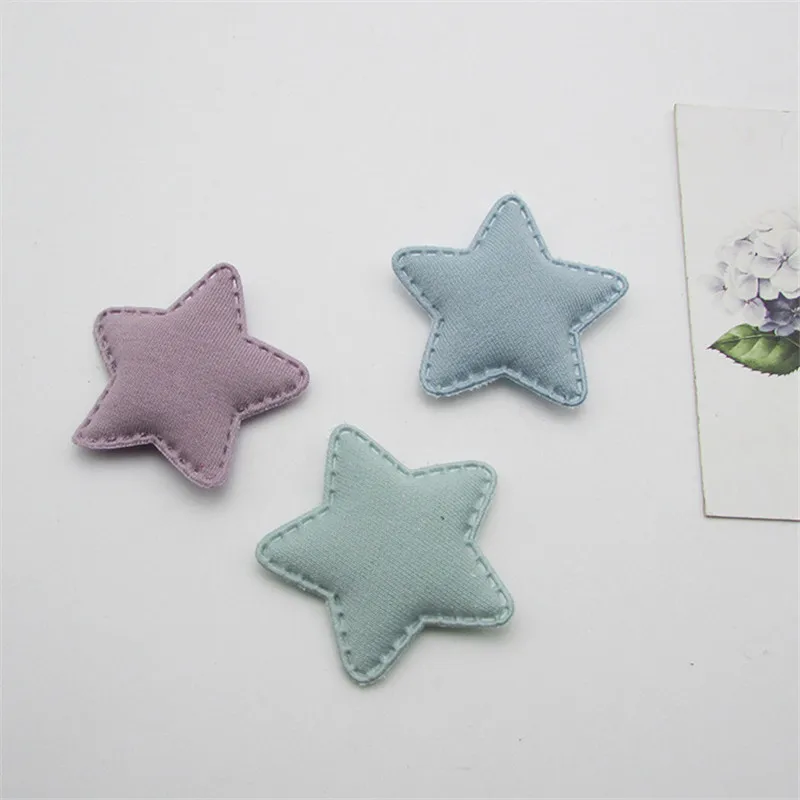 30pcs/lot 4.8cm Star Padded Appliques for Children Headwear Hair clip Accessories and Garment Accessories