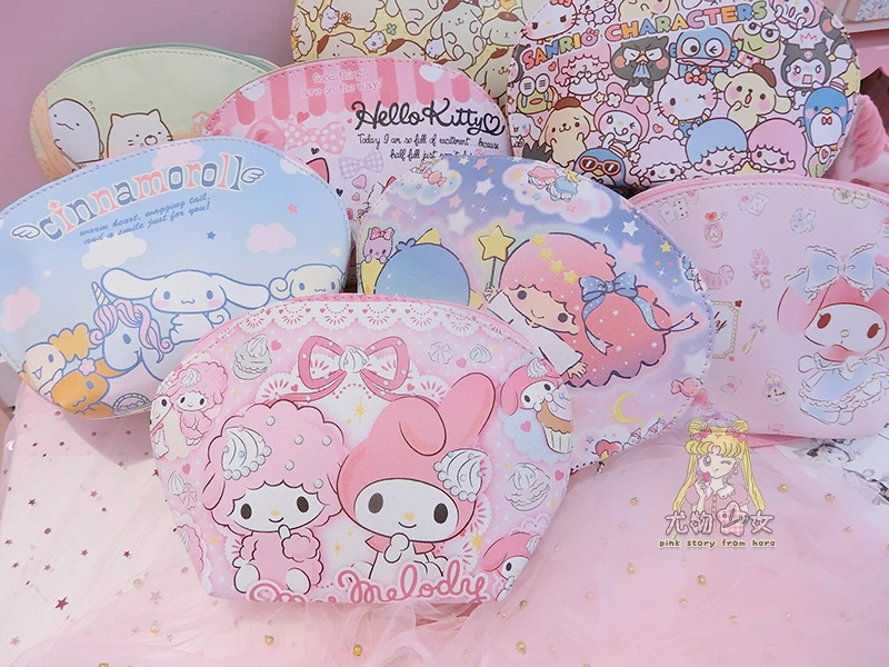 Мультяшная косметичка Sanrio, Hello Kitty My Melody Cinnamoroll Dog Little Twin Star, Милая женская косметичка для хранения, косметичка для девочек, подарок
