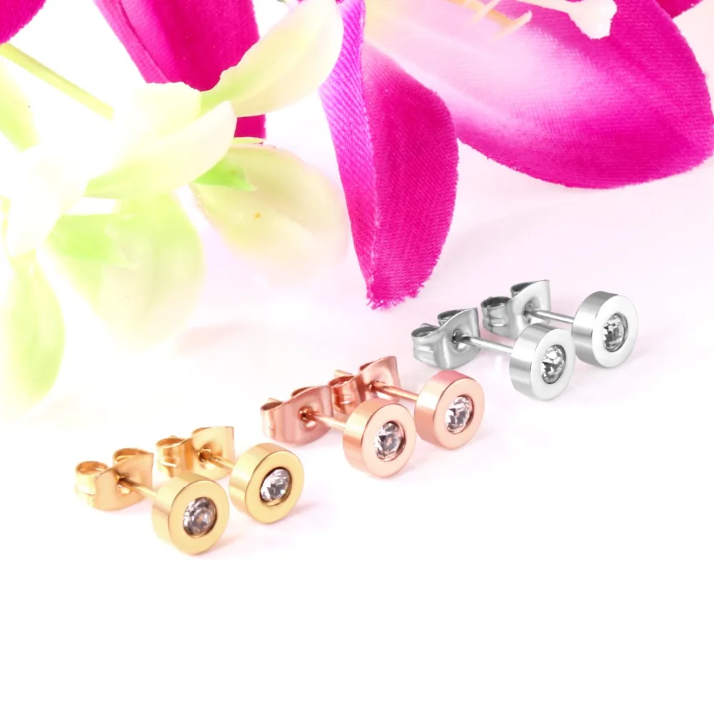Серьги гвоздики LUXUKISSKIDS из нержавеющей стали 3 пары/Лот разные цвета женские