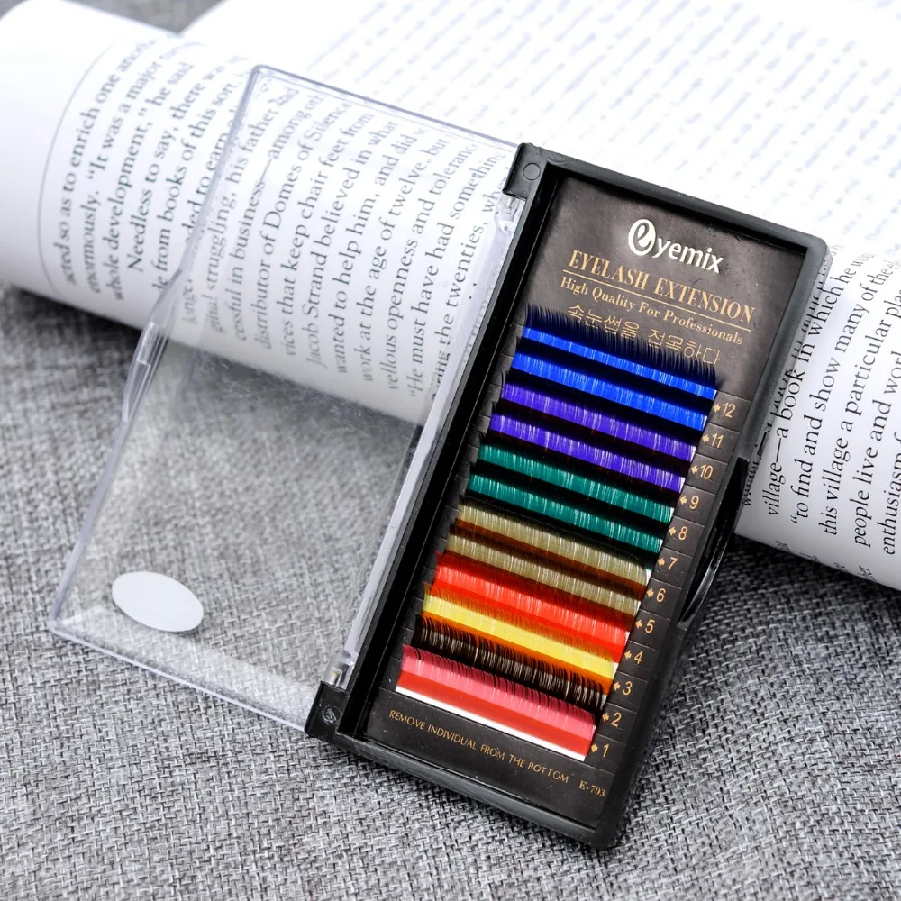 

Eyelash Extension 8 colors 0.15 Thickness 10mm 12mm 14mm Individual Mink False Eyelash Extension