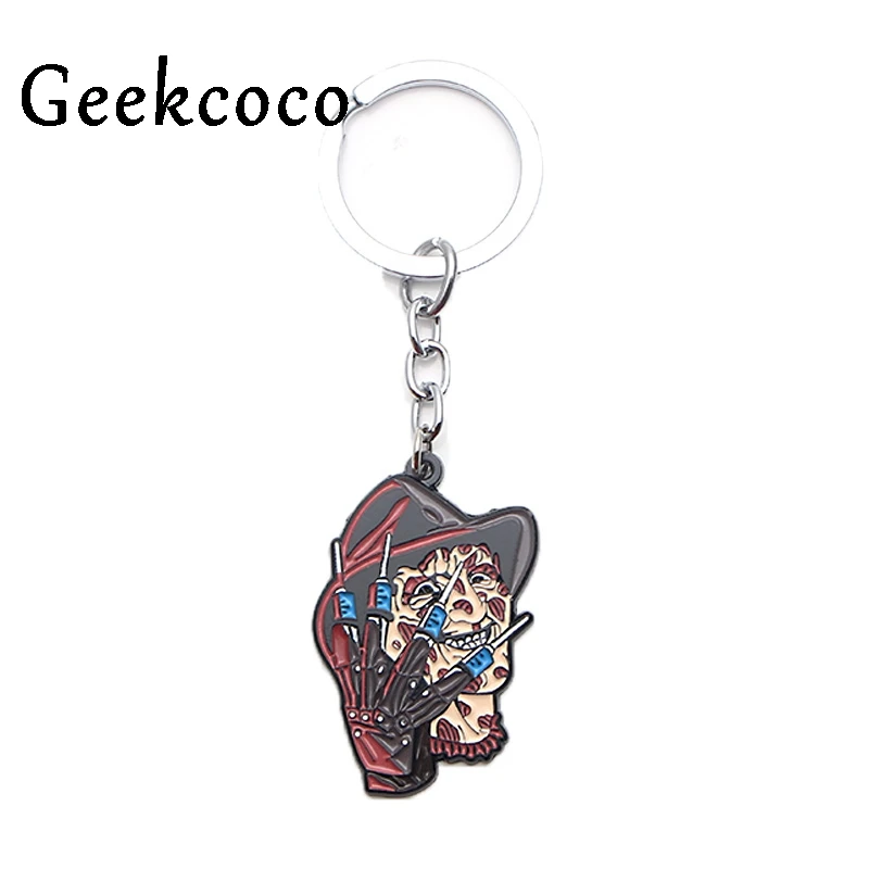 Freddy Krueger металлический брелок с мультяшным ужасом в стиле панк подарок парню для