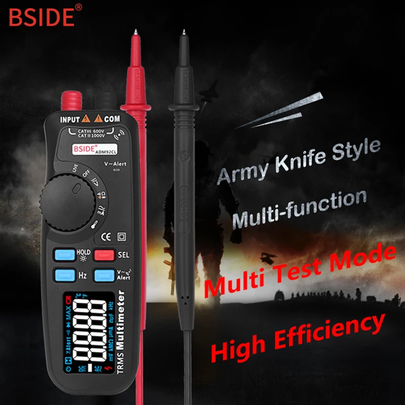 Многофункциональная цифровая ручка мультиметр BSIDE ADM92CL цветной ЖК-дисплей Multimetro Авто Диапазон True RMS Temp Тестер Вольтметр