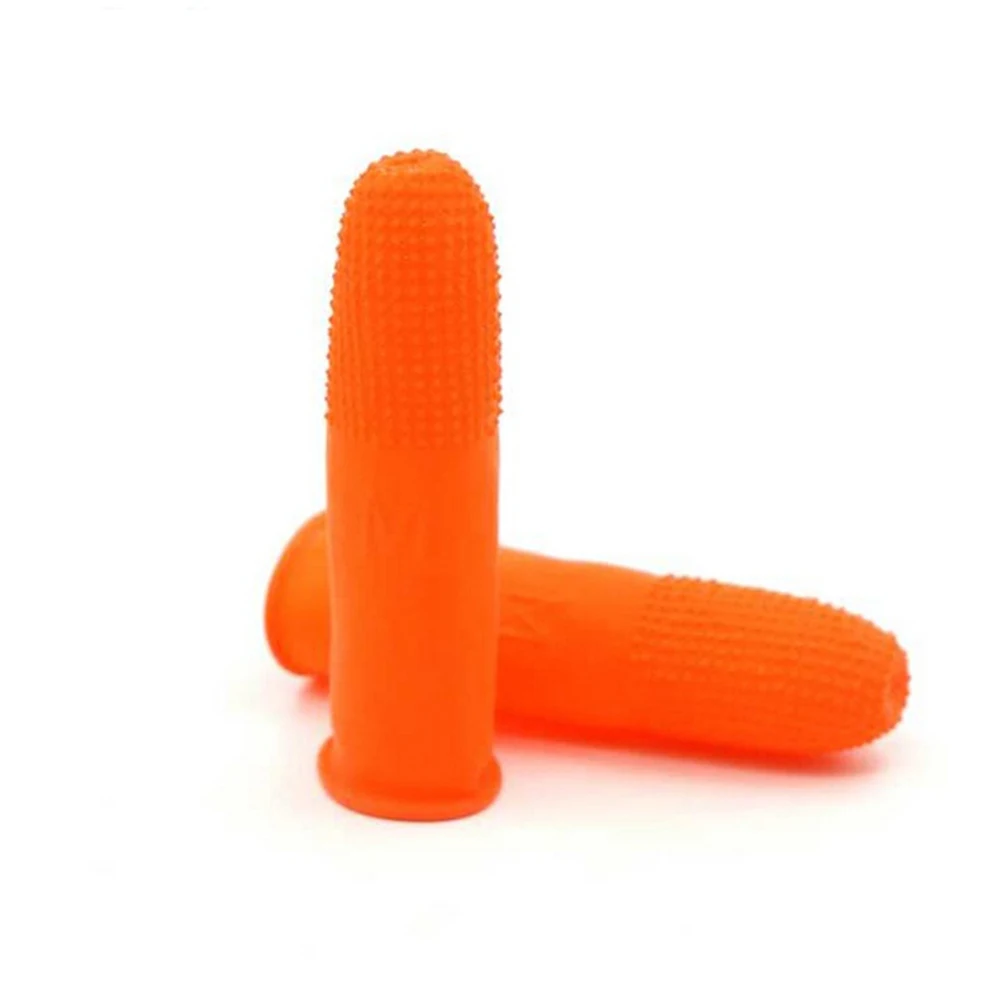 100 шт. пыли беспылевых Белый Оранжевый нейл-арта латексные напальчники защитные