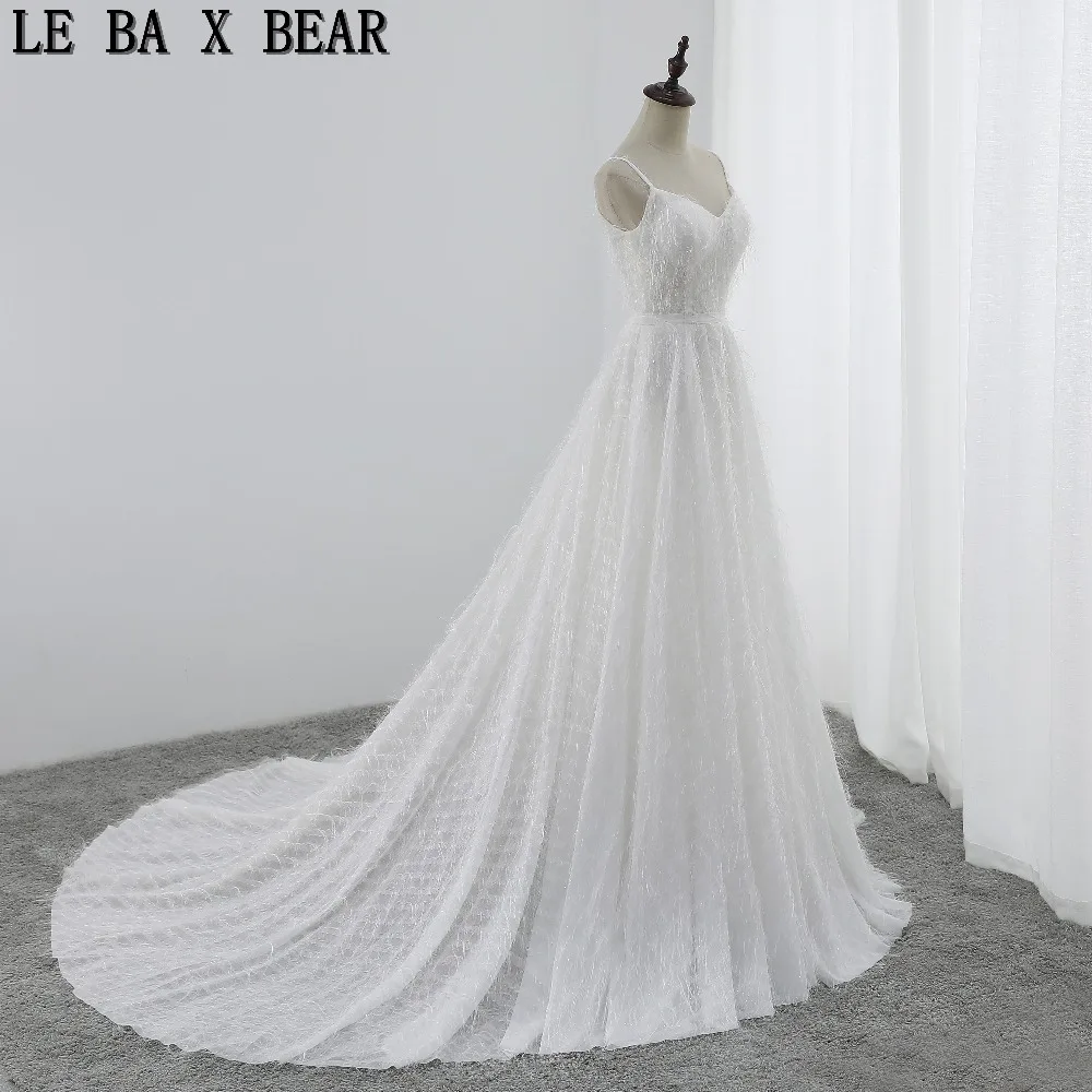 LE BA X BEAR/Новое свадебное платье ТРАПЕЦИЕВИДНОЕ с фатиновой юбкой и большим