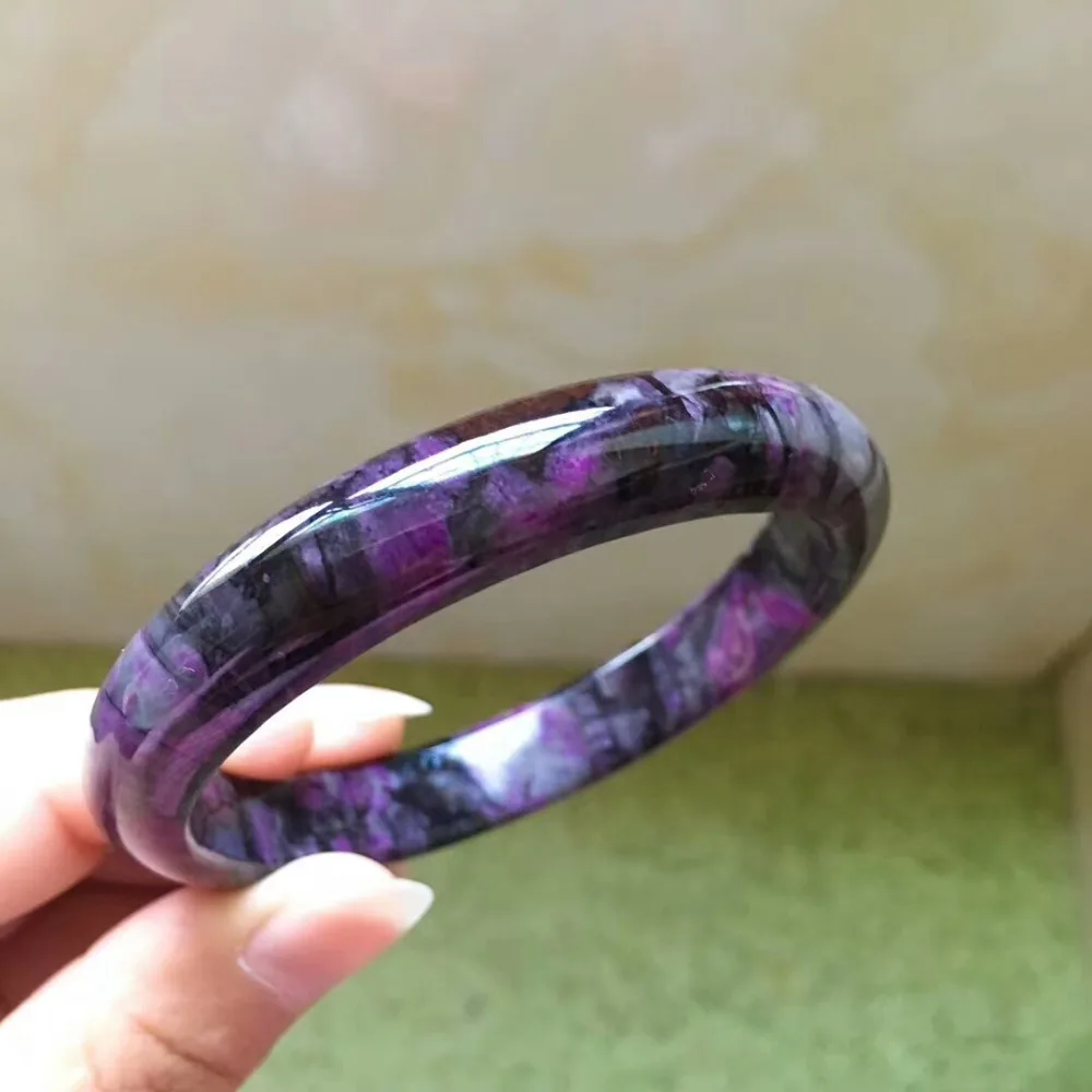 Натуральный Sugilite фиолетовый драгоценный камень женский браслет для запястья