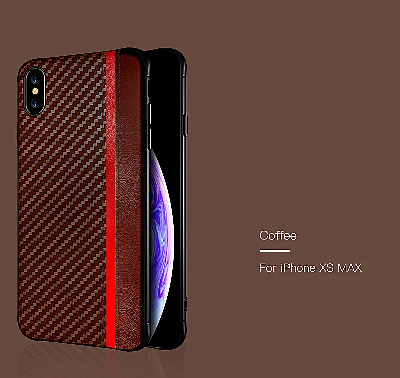 Для iphone X чехол из углеродного волокна+ искусственная кожа деловой стиль жесткий чехол для телефона для iphone 6 6s 7 8 plus и apple XR XS MAX чехол