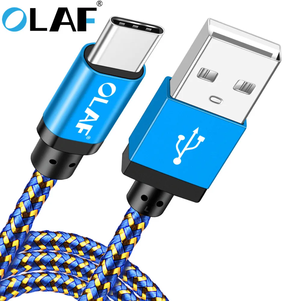 Кабель USB Type C OLAF для Samsung S9 S8 s10. Быстрая зарядка мобильный телефон зарядный провод