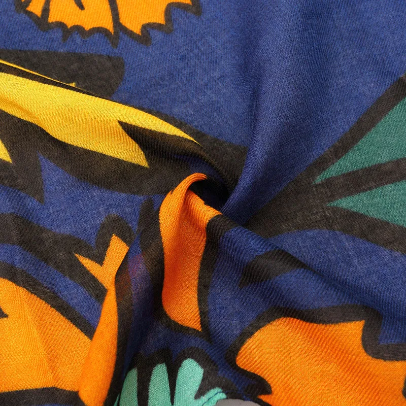 Женщины Винтаж Ретро Цветок Печати Хлопчатобумажный Шарф Длинные Шарфы Пашмины