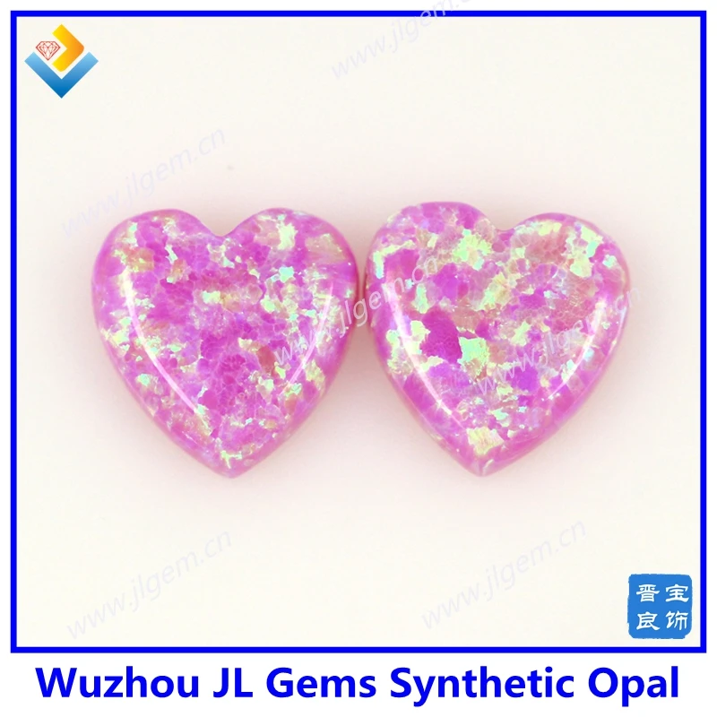 

(5pcs/lot) Free Shipping OP10 Beautiful 10mm Heart Cabochon Synthetic Opal for for Gift opal pendant