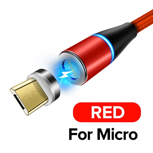 Магнитный кабель 3A Micro usb type C, адаптер для быстрой зарядки телефона Microusb type-C, магнитное зарядное устройство usb, многофункциональное устройство для xiaomi - Цвет: Red for Micro