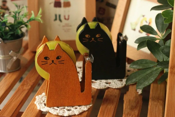 Coloffice Творческий Кот из мультфильма форма 2018 новый держатель ленты Винтаж дерево