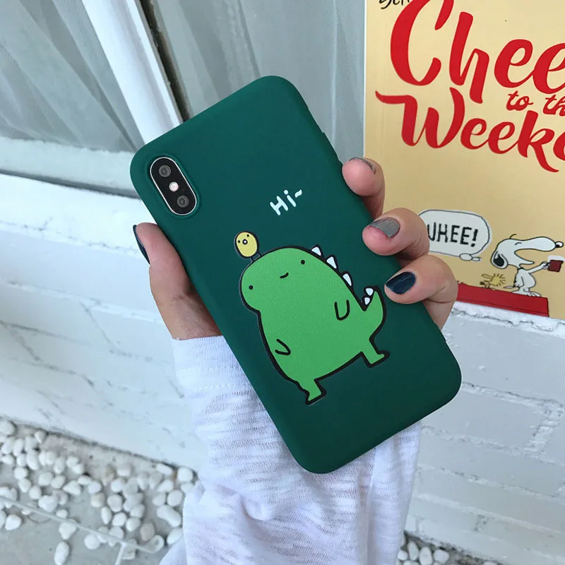 JiBan милый мультфильм Динозаврик мобильного телефона чехол для iPhone 6 6s 7 8 plus X XS MAX XR