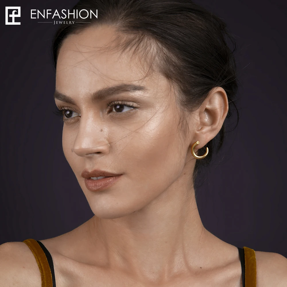 Enfashion панковские серьги гвоздики из нержавеющей стали золотого цвета