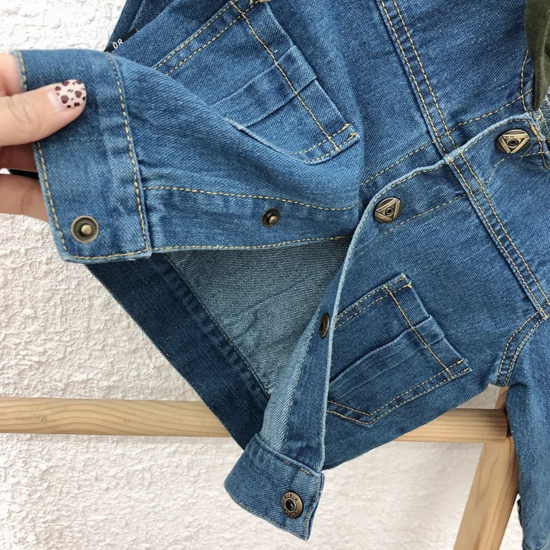 

Fashion Spring Autumn New Toddler Baby Boys Denim Jacket Coat Simple Cowboy Hooded Outerwear Coats Kids Toddler Girls Clothing