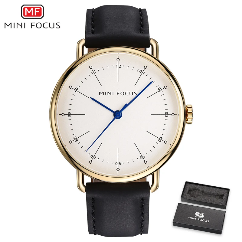 White with Box Мини фокус Лидирующий бренд мужские часы кварцевые модные простые Стильные Кожаные повседневные военные мужские часы водонепроницаемые Relogio Masculino - Цвет: White with Box