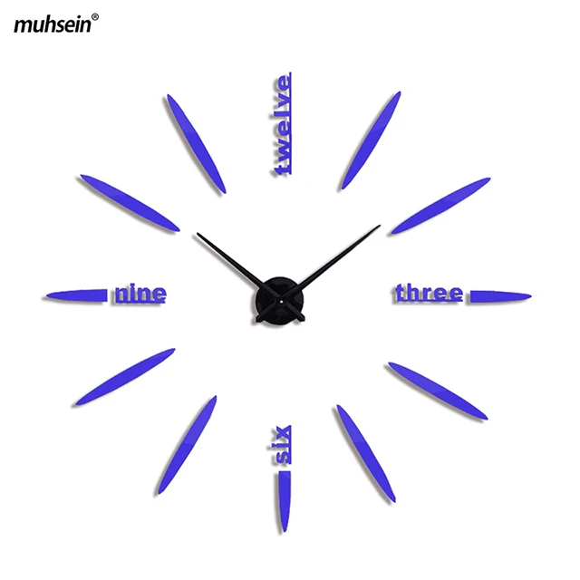 blue Новые настенные часы модные часы для гостиной акриловые зеркальные стикер настенные часы кварцевые современные украшения дома - Цвет: blue