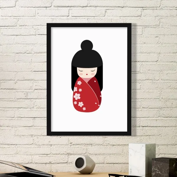 Кошка Фортуны Япония культура милая девушка зеленое кимоно кукла художественная