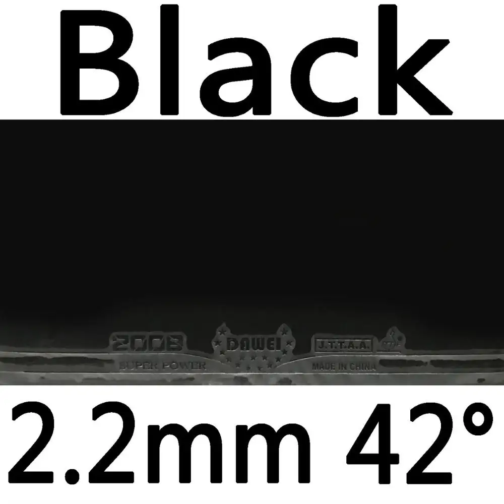 black 2.2mm H42 Dawei Резиновая(Dawei Настольный теннис) супер мощность 2008 пипсов-в настольный теннис резиновый с губкой для ракетка для пинг-понга - Цвет: black 2.2mm H42