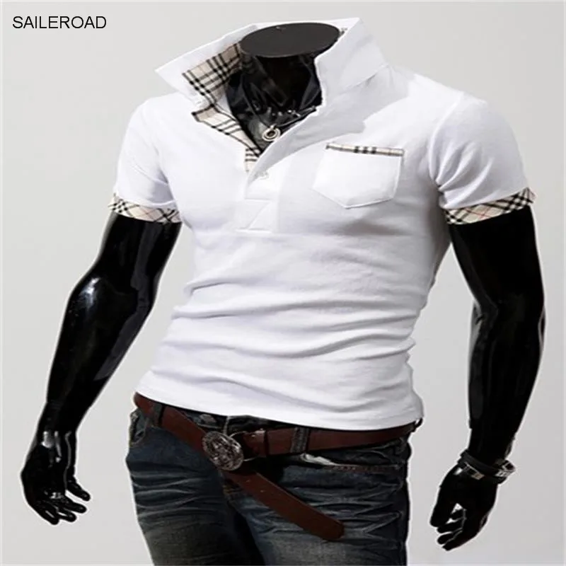 Мужская хлопковая рубашка поло с коротким рукавом и вышивкой|brand men polo shirt|men brand