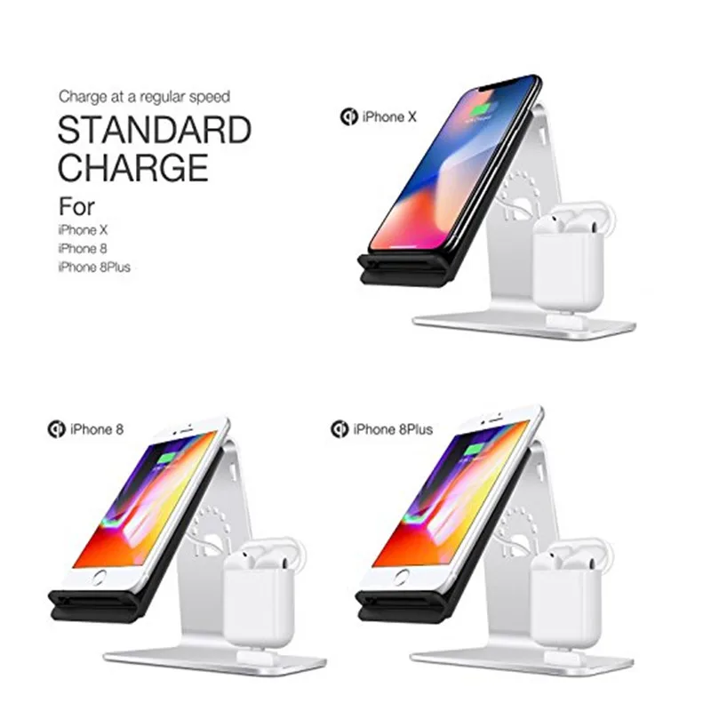 Беспроводное зарядное устройство FMAN 2 в 1 Qi для iPhone 6/7/8/X Plus Samsung Galaxy S6/S7/S8 Apple i Watch
