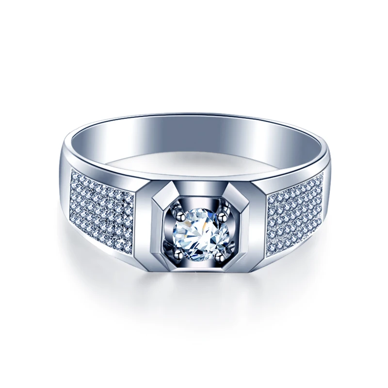 ZHJIASHUN уникальное 0 37 cttw круглое кольцо с натуральным бриллиантом 14k 585 Белое золото