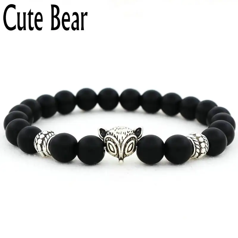 Брендовый милый Мишка сплав античный Силверс животное браслет в виде лисы для