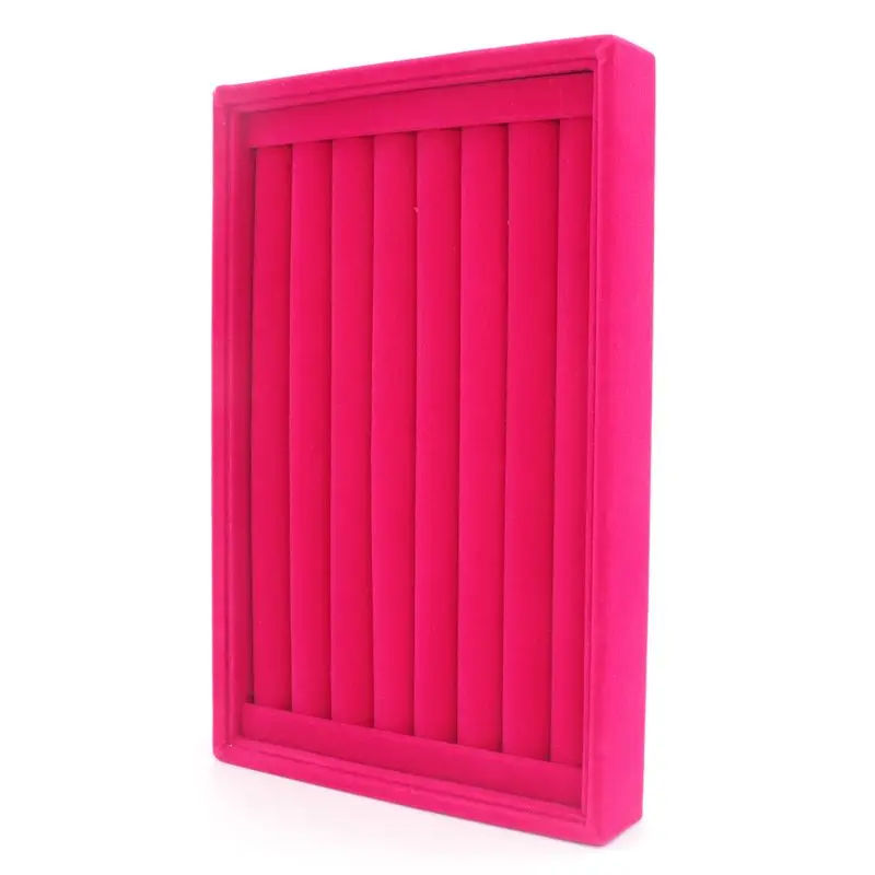 Velvet Rose Mini Portable Leather Earrings Organizer Velvet Tray For Women Jewelry Insert Display Ring Holder Girls Makeup Cases - Цвет: Velvet Rose
