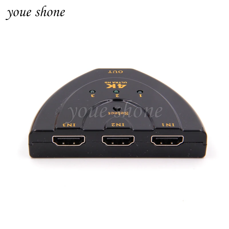 Новый 4K * 2K 3D Mini 3 Порты и разъёмы совместимому с HDMI переключатель видео 1.4b