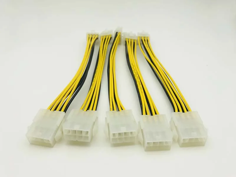 5 шт. кабель 20 см 8Pin штекер женский ПК источник питания ЦП УДЛИНИТЕЛЬ шнур разъем