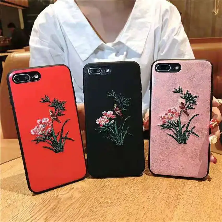 Роскошные чехлы на заднюю панель телефона для iPhone XR XS MAX 7 8 6s Plus розовые с вышивкой