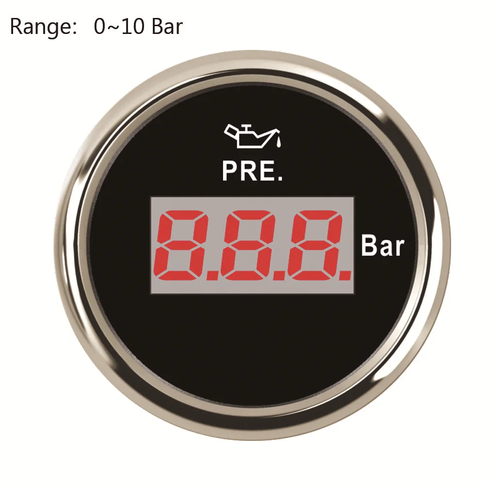 10 Bar Black Silver Высокое качество механический датчик давления масла M10* 1 для измерения давления масла диапазон 5 бар/10 бар датчик давления - Цвет: 10 Bar Black Silver