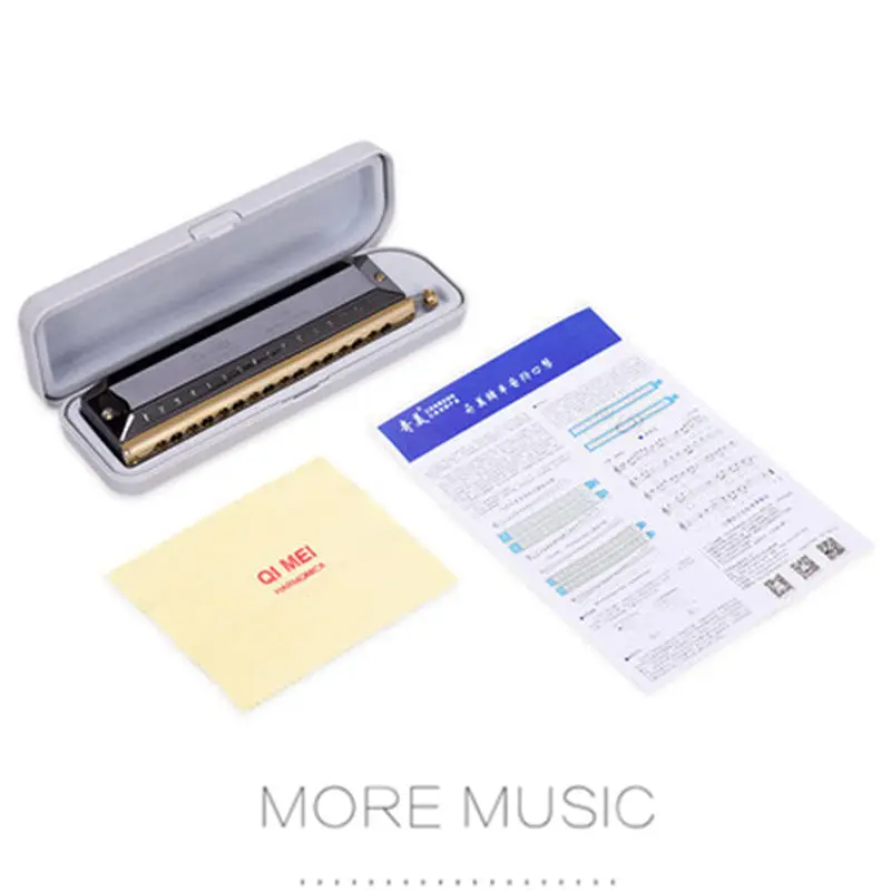 Высококачественная Хроматическая губная гармоника 16 отверстий 64 тонов лазер
