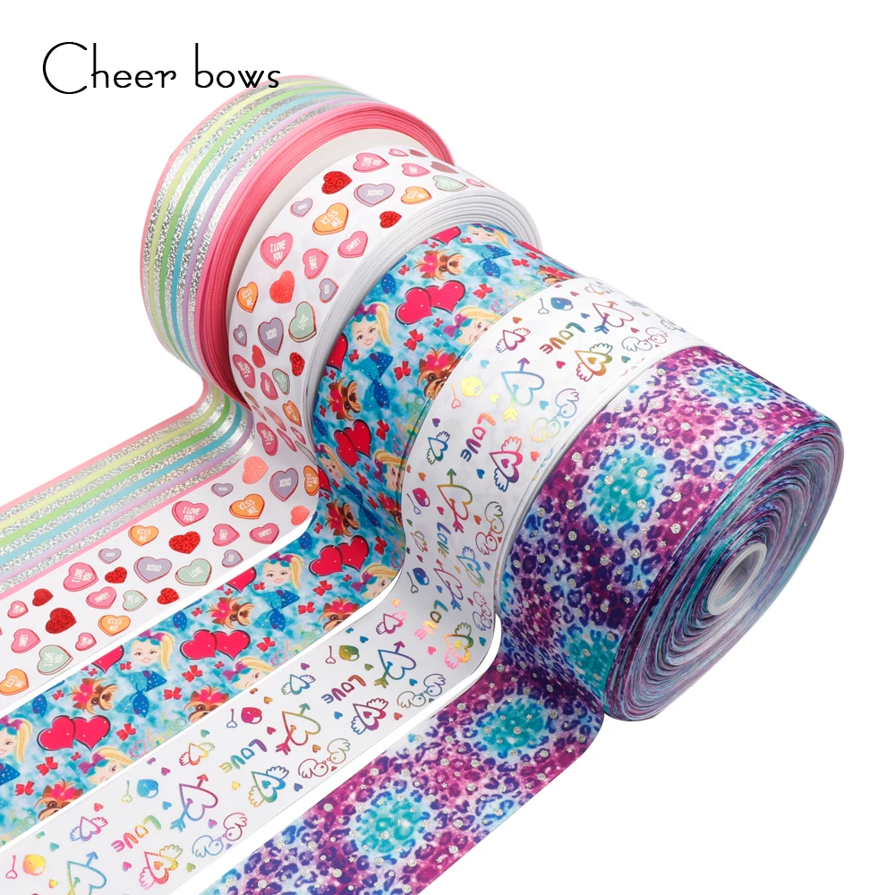 Cheer bow 75 мм корсажная лента в горошек с рисунком из мультфильма сделай сам