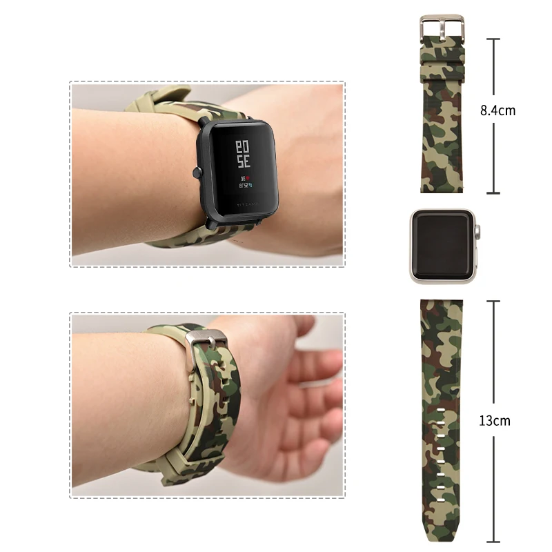Сменные ремешки для умных часов Xiaomi Huami Bip BIT PACE Lite Youth двухцветные силиконовые Amazfit