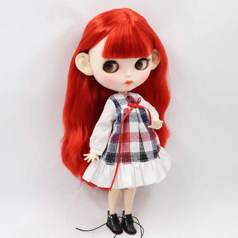 Ледяная кукла DBS Blyth 1/6 bjd белая кожа сустав тело прямые красные волосы матовое