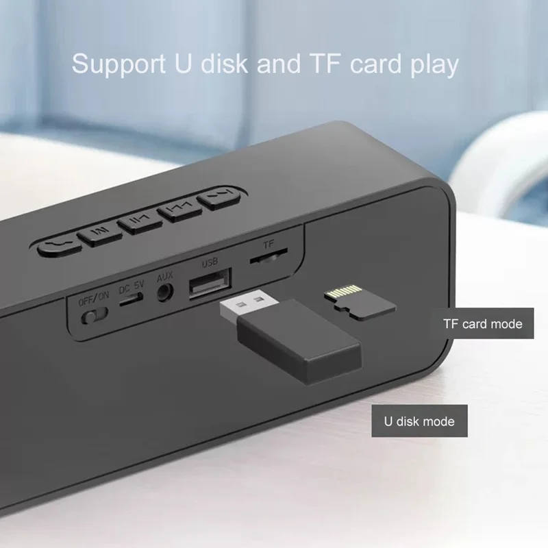 TWS Bluetooth Колонка V5.0 bluetooth колонка звуковая панель сабвуфер стерео поддержка TF