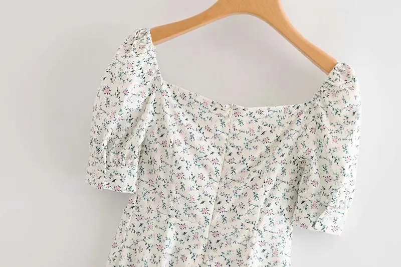 Женское мини-платье с коротким рукавом облегающее платье квадратным вырезом и