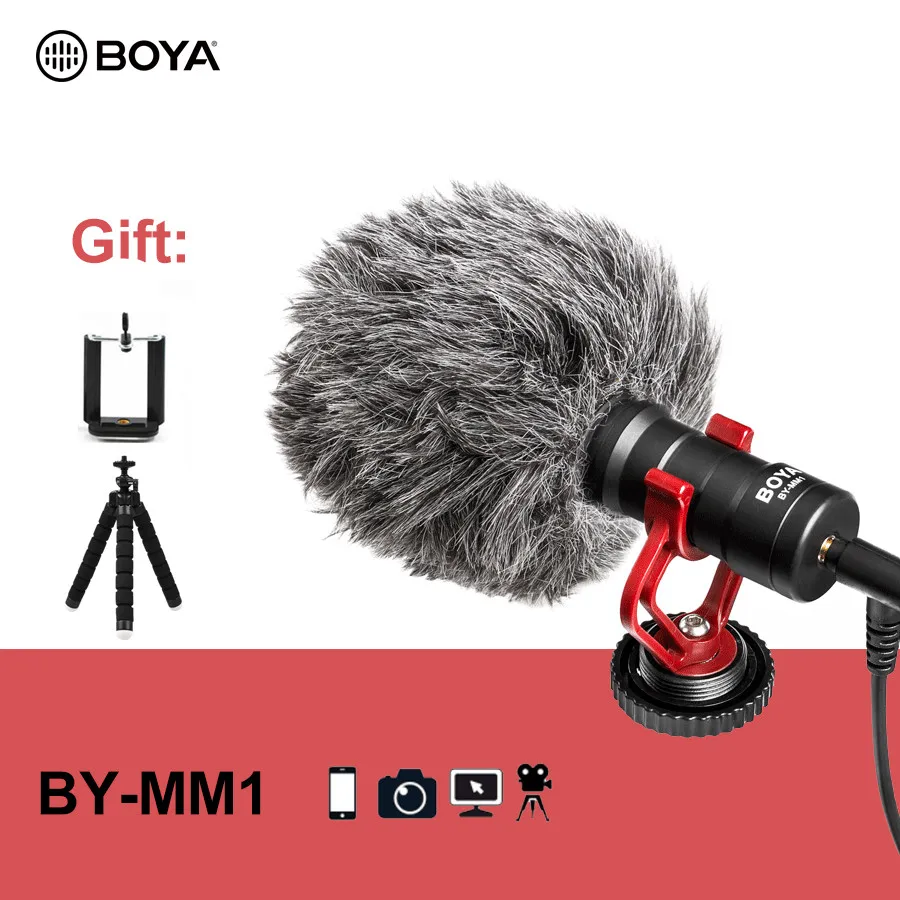 BOYA BY MM1 видео Запись микрофон для DSLR камеры смартфона Osmo Pocket Youtube Vlogging Mic iPhone Android