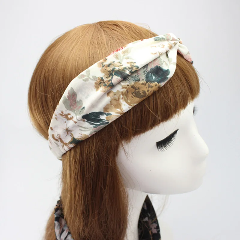 1 шт. 2018 Женская повязка на голову тюрбан весна-лето с цветочным принтом для