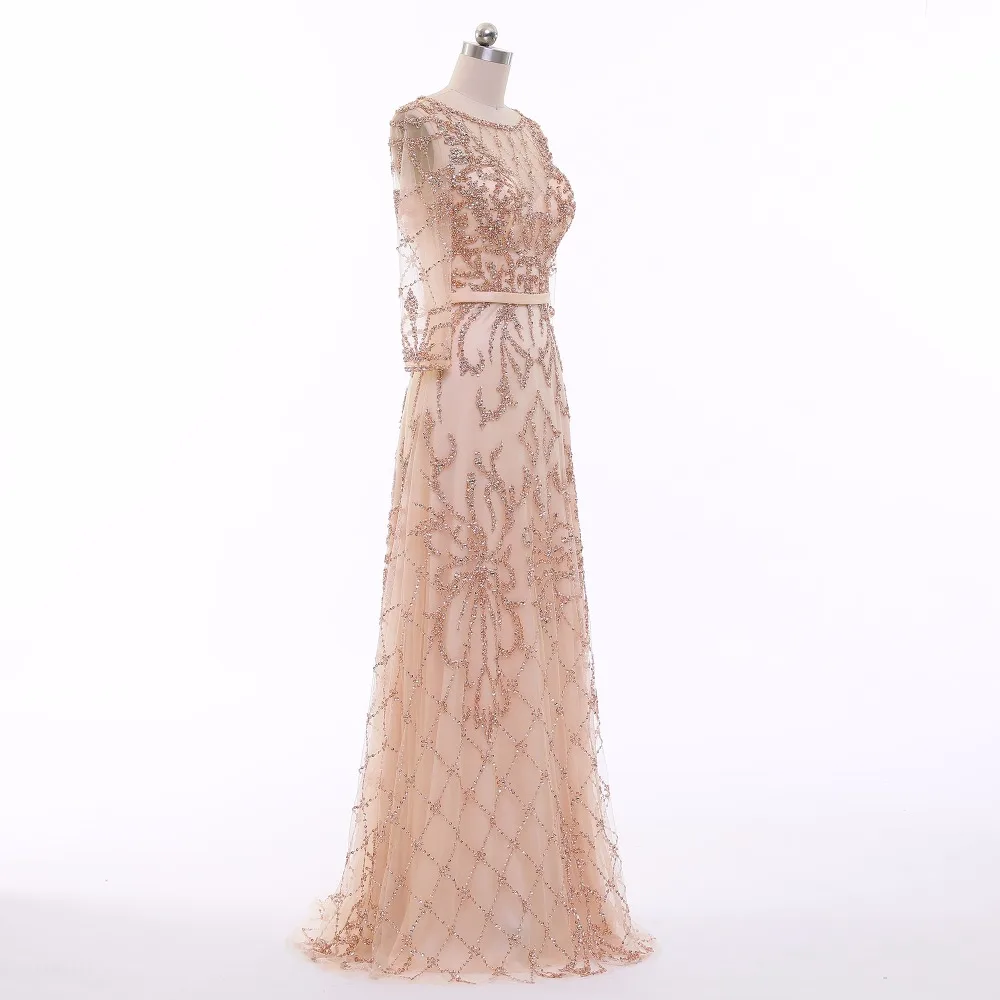 Женское платье для вечеринки CloverBridal элегантное цвета шампанского с длинным