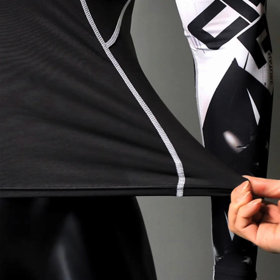 

Long underwear set Men's Winter Gym Jogging Thermal underwear Man Compression MMA rash guard male fitness Running suit clothing
