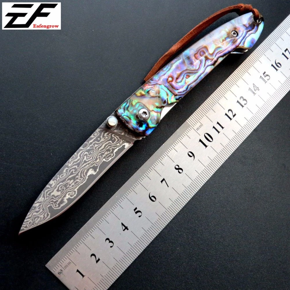EF горячий EF83 складной карманный нож дамасская сталь + масло красочная Ручка