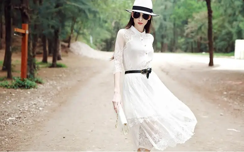 JOYINPARTY/распродажа черное кружевное летнее платье с вышивкой Коллекция 2015 года